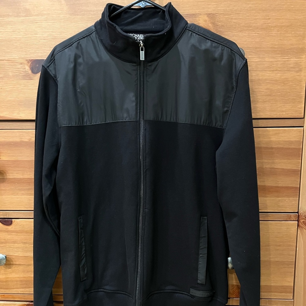 Men’s Michael Kors zip up jacket in black.